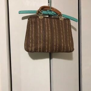 Ladies Brown Woven Purse Vintage